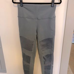 Gray Alo Yoga high-waisted moto leggings